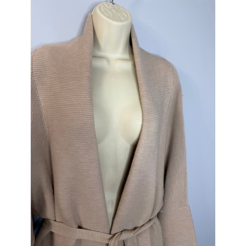 M.M.Lafleur The Morandi Sweater Merino Wool Cardigan Belted Almond M/L - Picture 3 of 13
